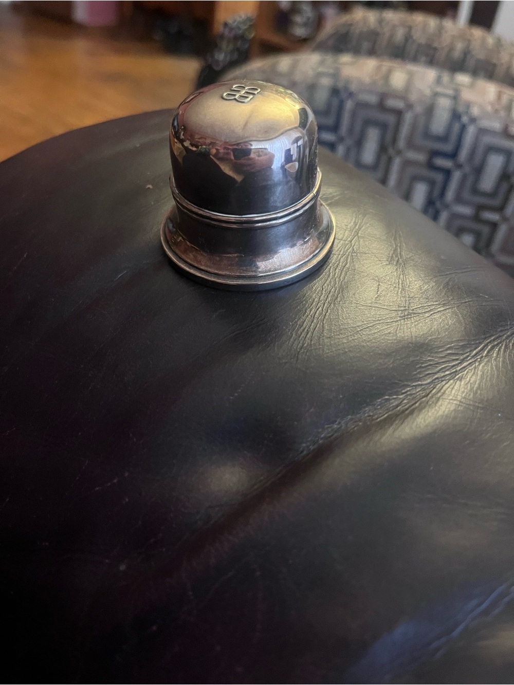 Polished Silver Napkin Ring with Subtle Monogram